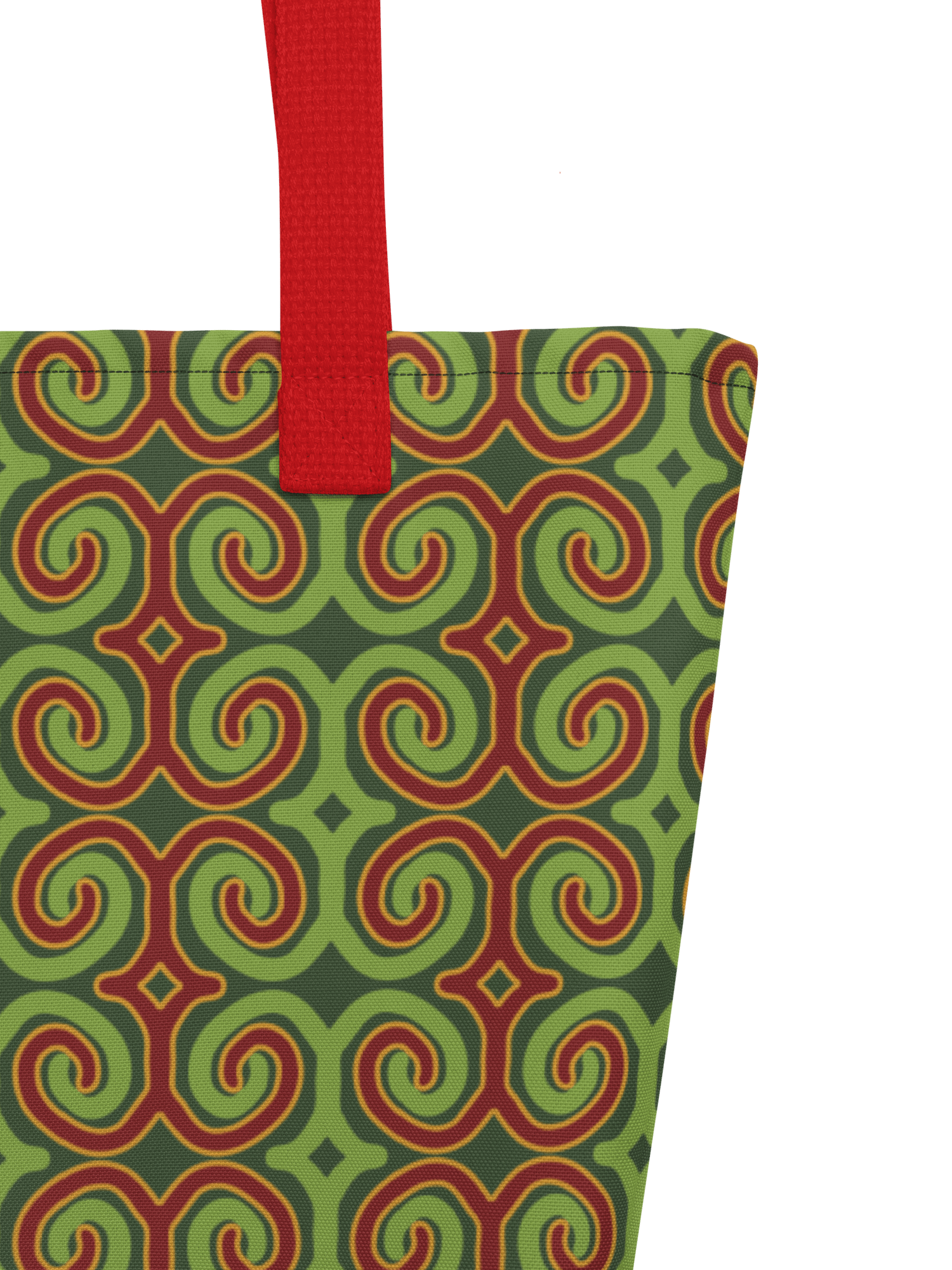 Red & Green Christmas Swirls Large Tote Bag product image (3)