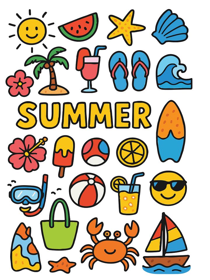 Summer Doodle Colorful for your Projects product image (1)