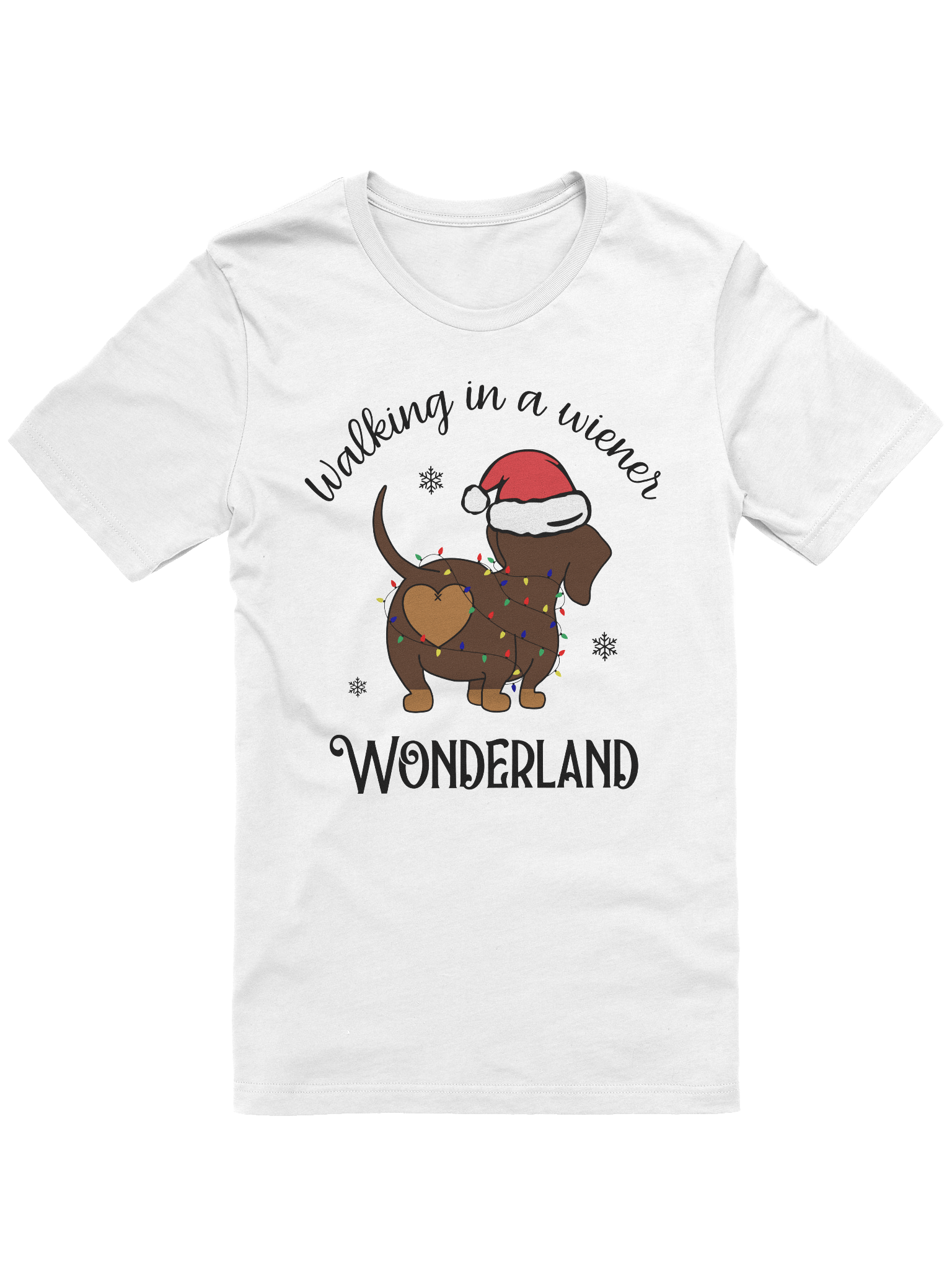 Walking In A Weiner Wonderland- Cute Christmas Dachshund T-Shirt product image (1)