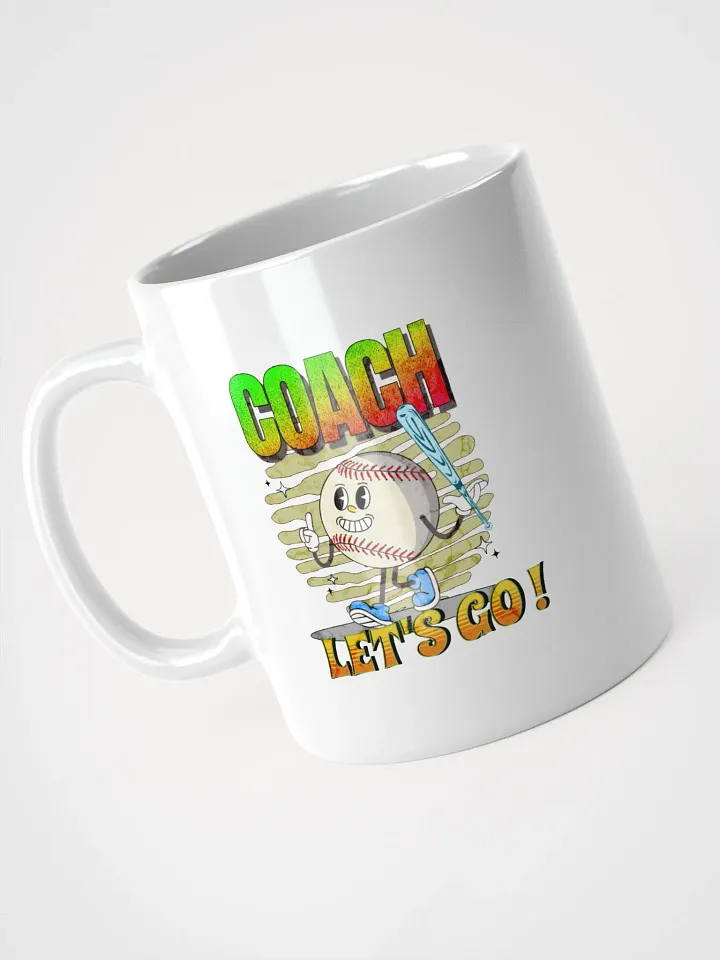 Retro Mascot Coach Lets Go Baseball Mug product image (2)