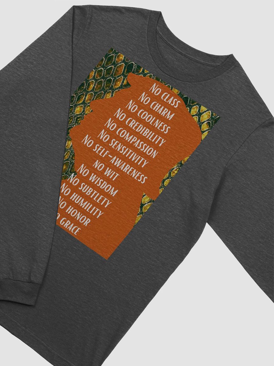No Class, No Charm, No Coolness Donald Trump Silouhette Message Long Sleeve Tee product image (3)