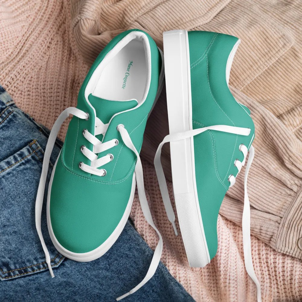 Muse Coquette Lace-Up Canvas Shoes (Pear) product image (1)