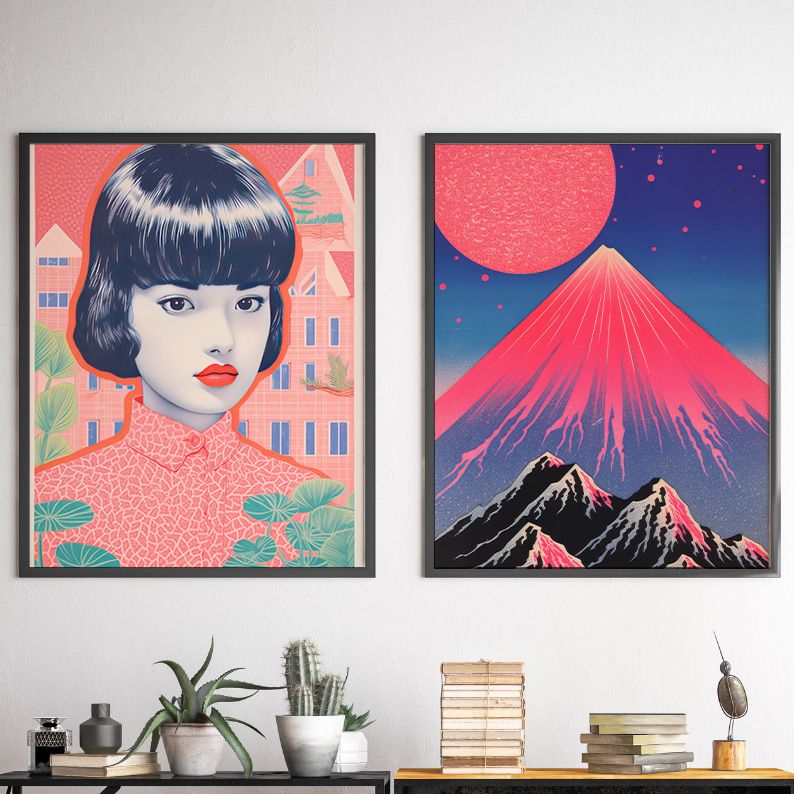 Vintage Japanese Lithograph DIGITAL Print Set of 6 product image (4)