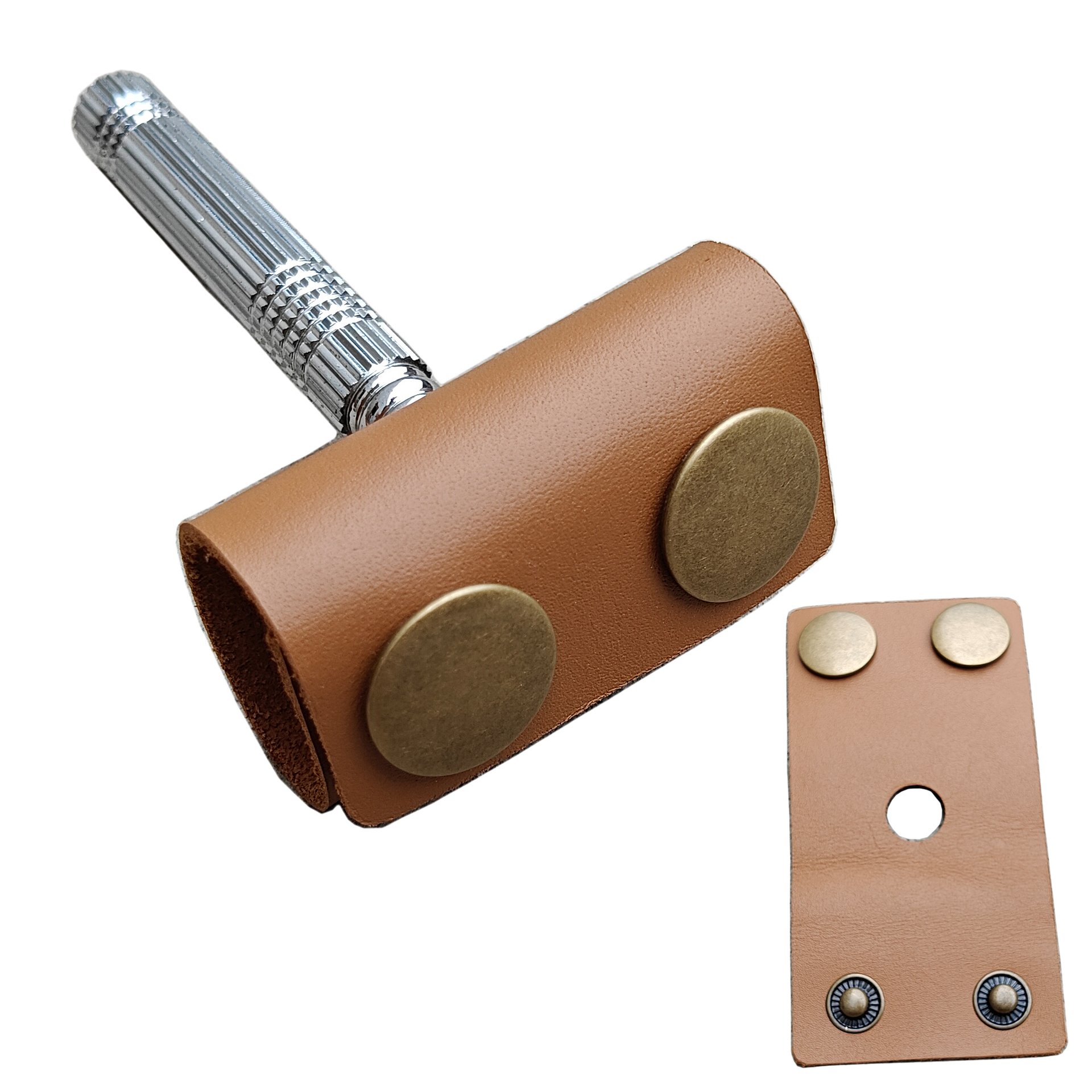 MEEBOY 2 PCS Handmade leather Double Satety Edge Razor Head Protective Sheath For men, Leather Shaving Travel Cover Fits Most Safety Razors product image (11)