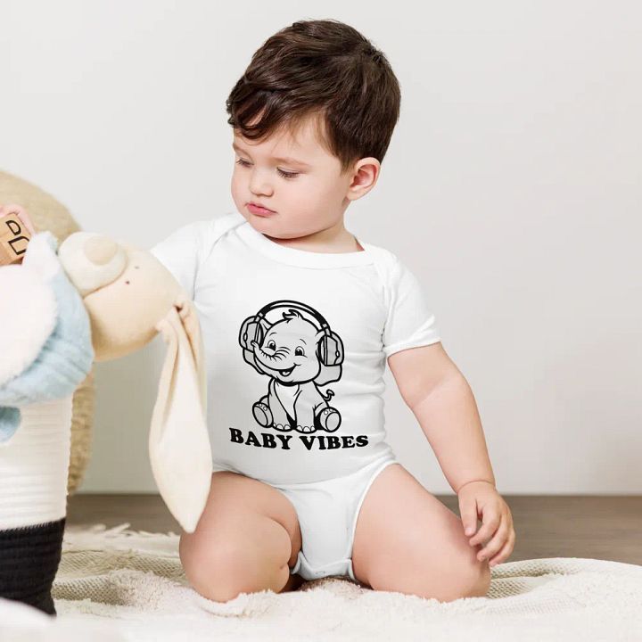 Baby Vibes Elephant Onesie product image (1)