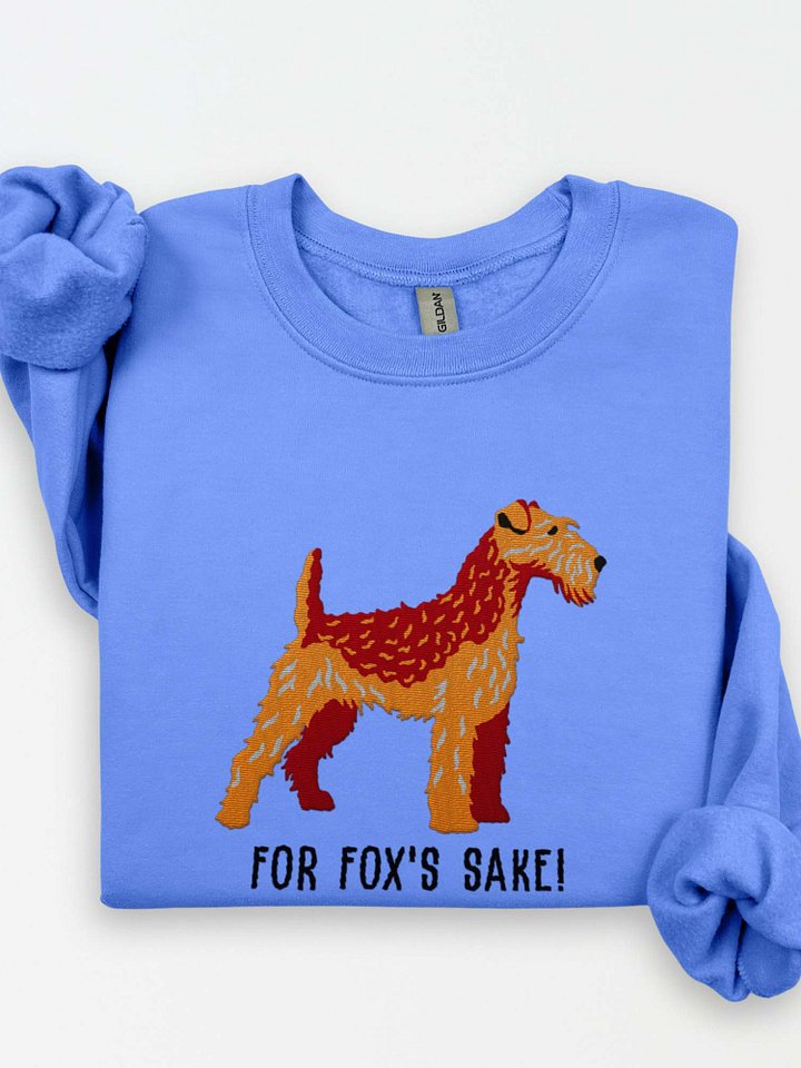 For Fox's Sake! Sweatshirt (Embroidered) of a Welsh Terrier(Red & Tan) product image (1)
