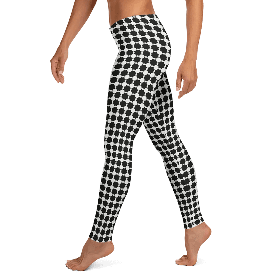 Abstract Black and White Chain Ladies Leggings product image (8)