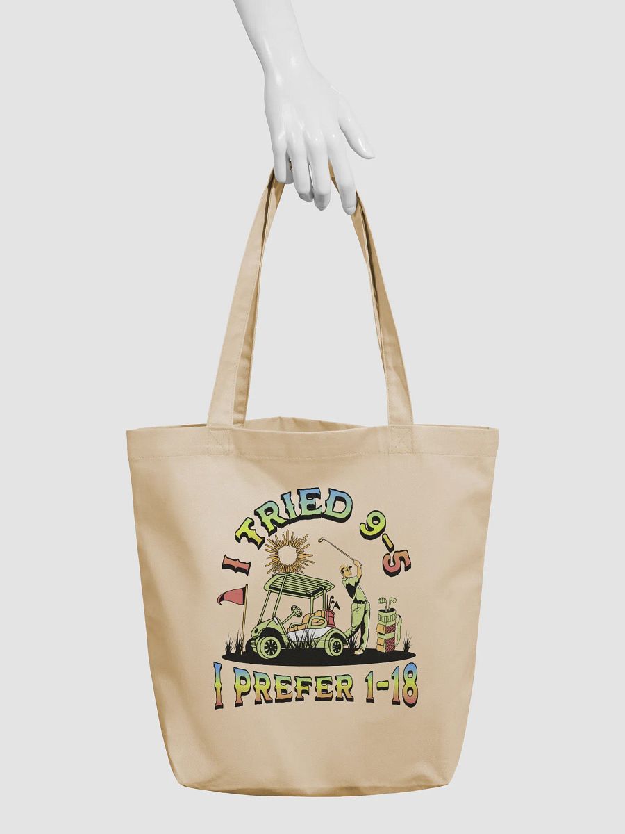 I Tried 9-5 I Prefer 1-18 Golfing Sunset Swing Eco Tote product image (3)