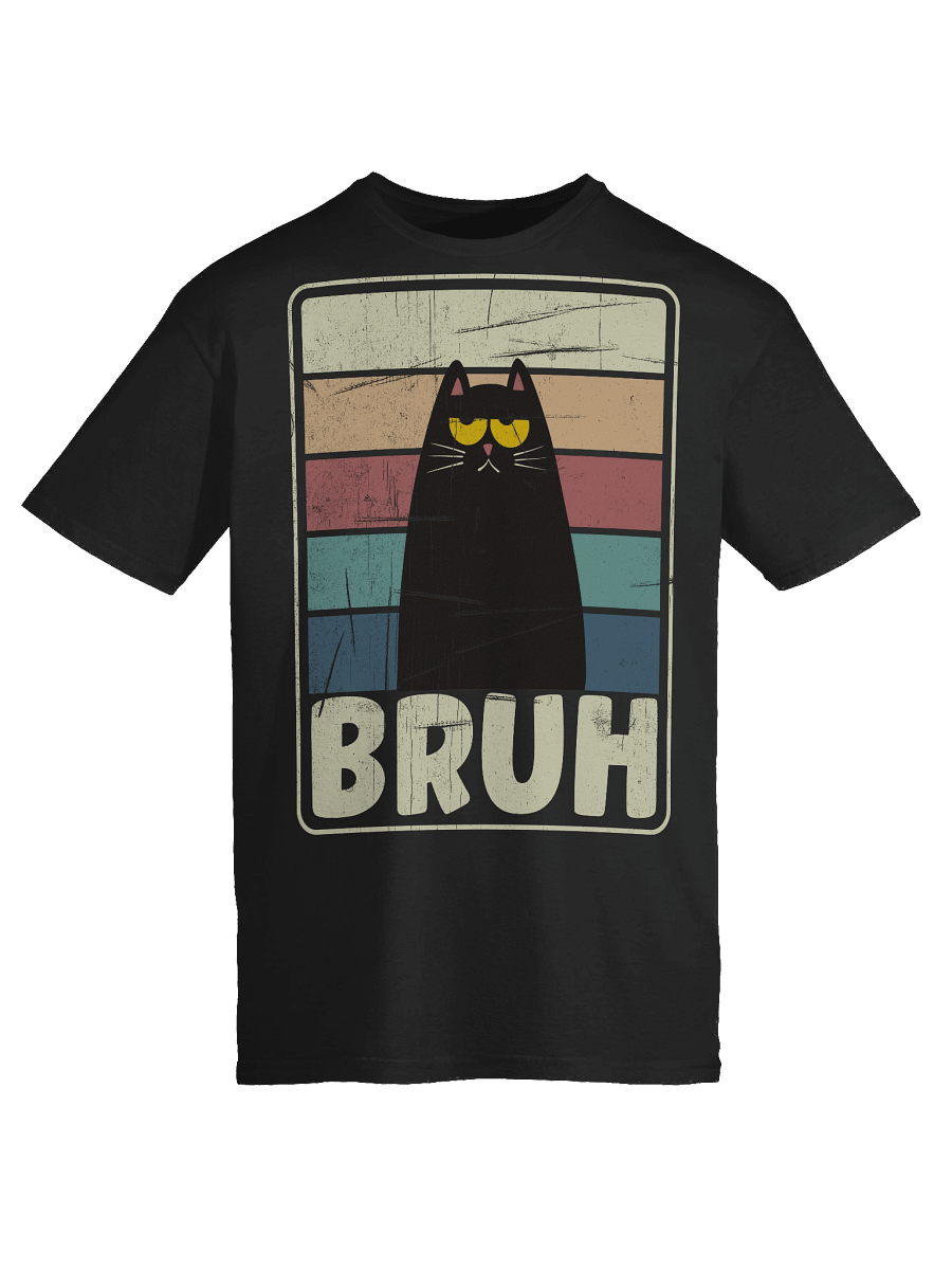 Retro BRUH Black Cat T-Shirt product image (68)