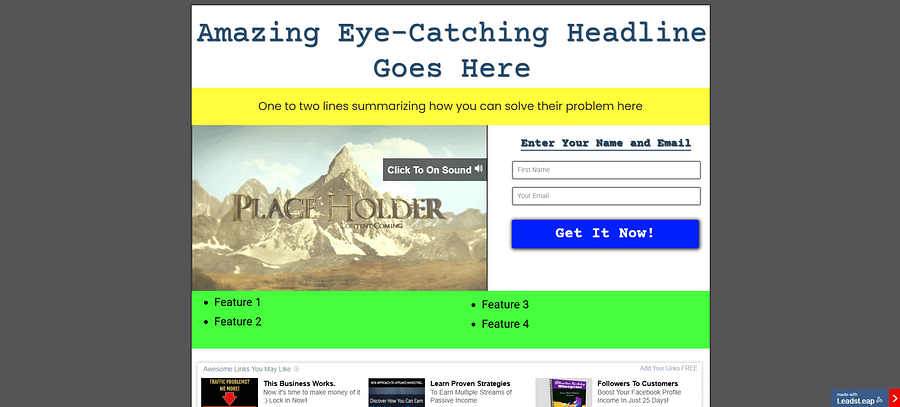 Video Capture Page Leads Leap Template product image (2)