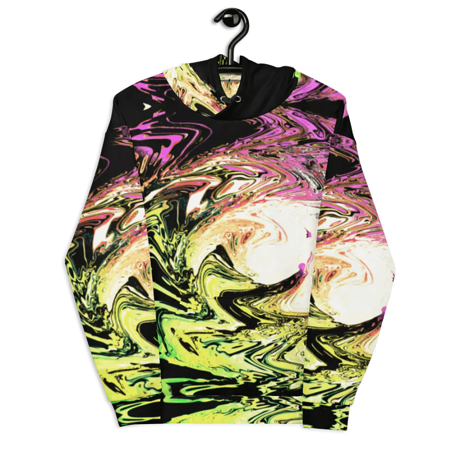 Abstract Neon Daisy Swirl All Over Print Pull Over Hoodie product image (7)