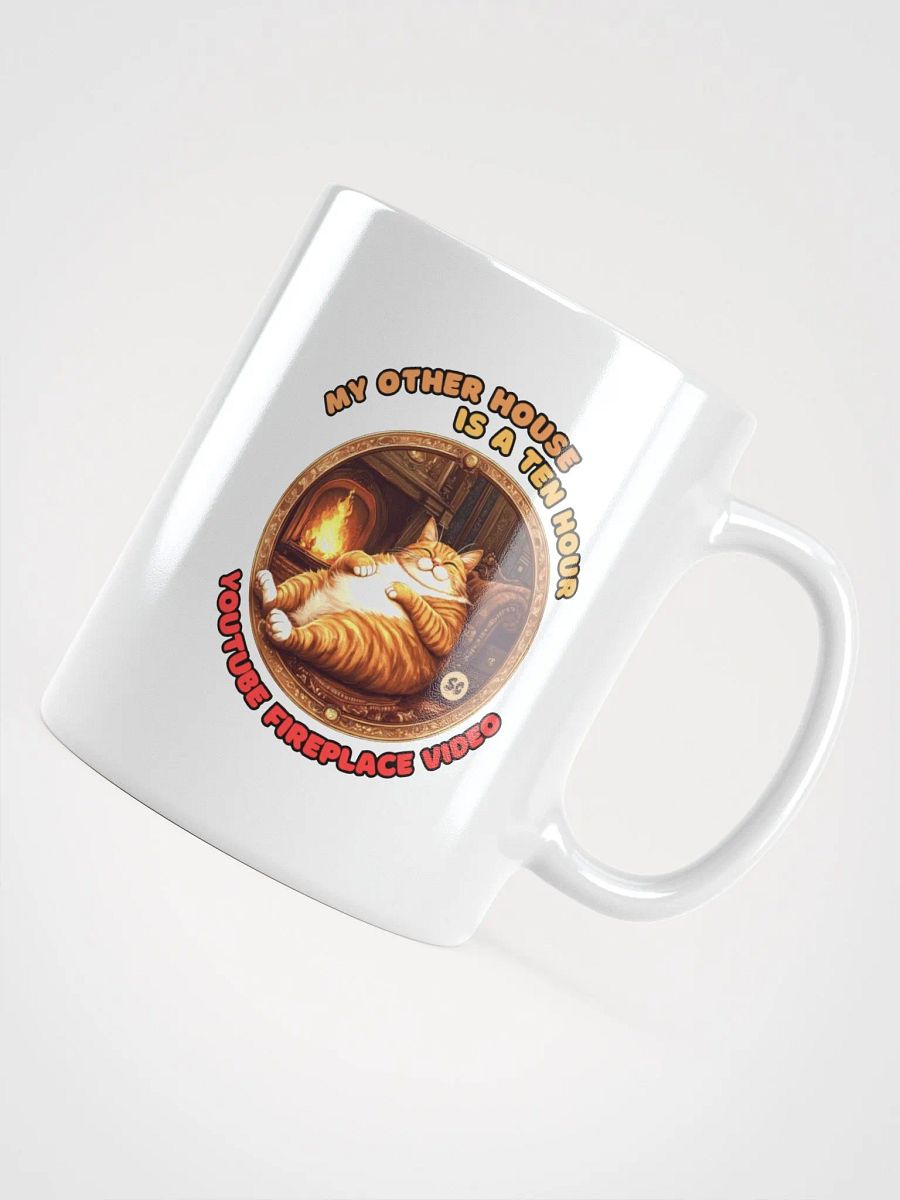 Cozy Cat - My Other House is a Ten Hour YouTube Fireplace Video | White Glossy Mug product image (10)