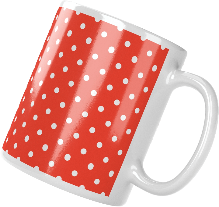 White Polka Dots on Red Glossy Coffee Mug product image (1)