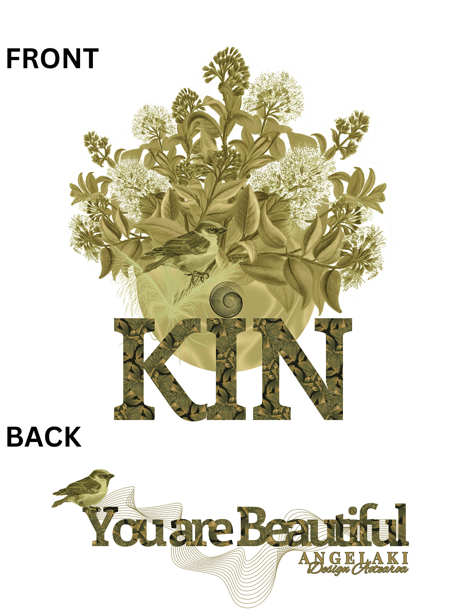 Unisex Kinship - You are Beautiful - Olive Green Sparrow and Rata Tee product image (81)