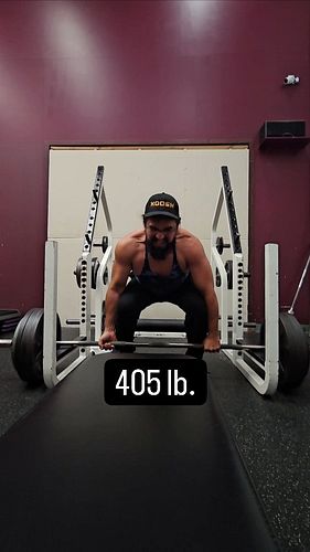 10 years at least since I hit 405 lb. Sum ah bitch is heavier than I remember. Lol.  Bummed there wasn't two more 45 lb plate...