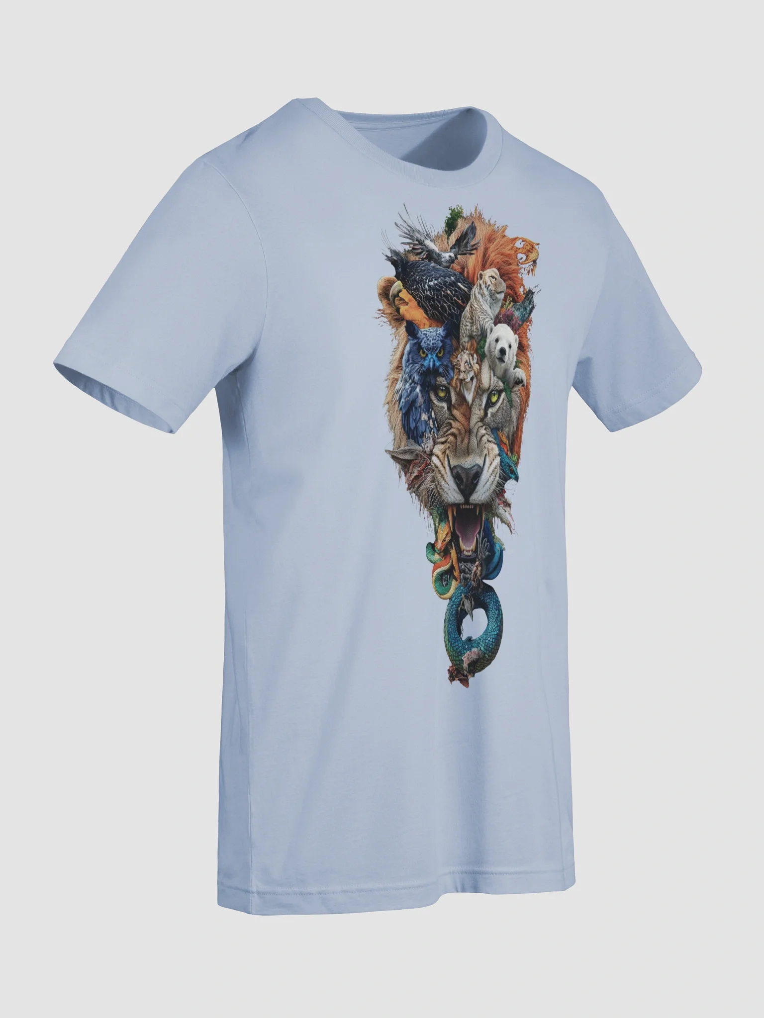 Majestic Animal Collage with Lion, Birds, and Marine Life T-Shirt product image (27)