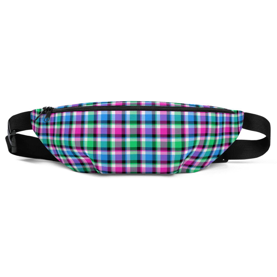 Magenta, Bright Green, and Blue Plaid Fanny Pack product image (2)