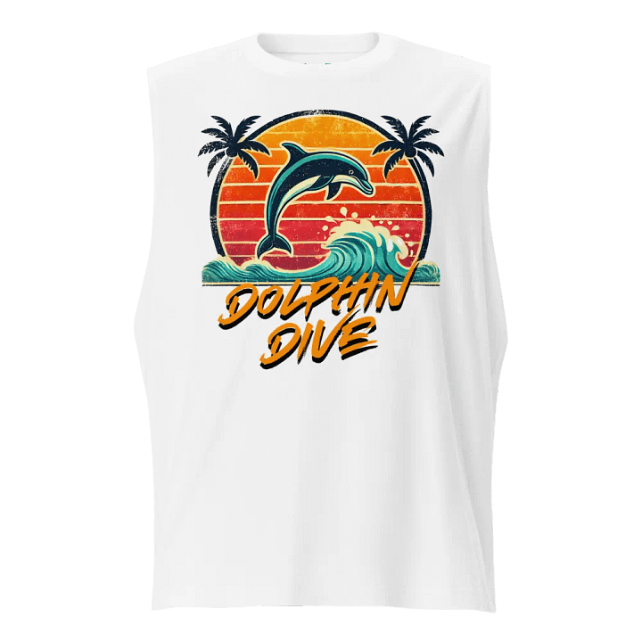 Sunset Dolphin Dive Muscle Tank product image (1)
