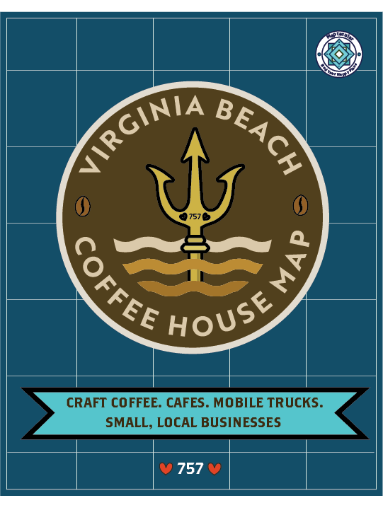 Caffeinated Virginia Beach Map - Instant Digital Download product image (1)
