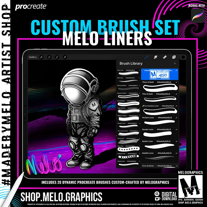 MELOliners Procreate Brush Set | #MadeByMELO product image (1)
