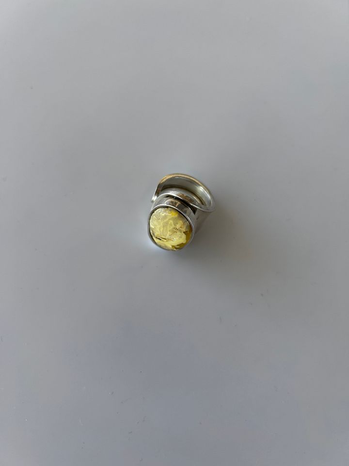 Baltic White Amber 925 Sterling Silver Adjustable Ring product image (2)