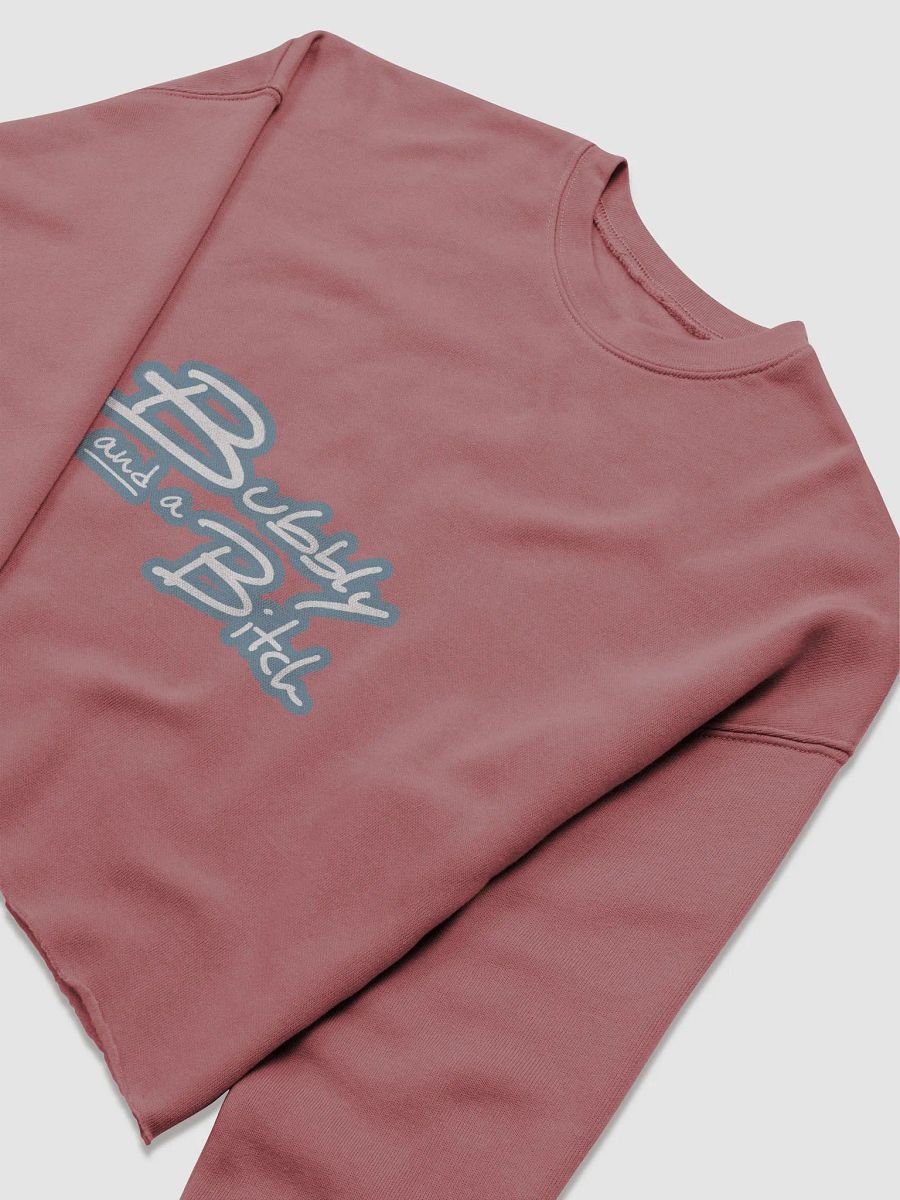 Bubbly and a B*tch (lined design, #709AAF) Women's Fleece Crop Sweatshirt product image (21)