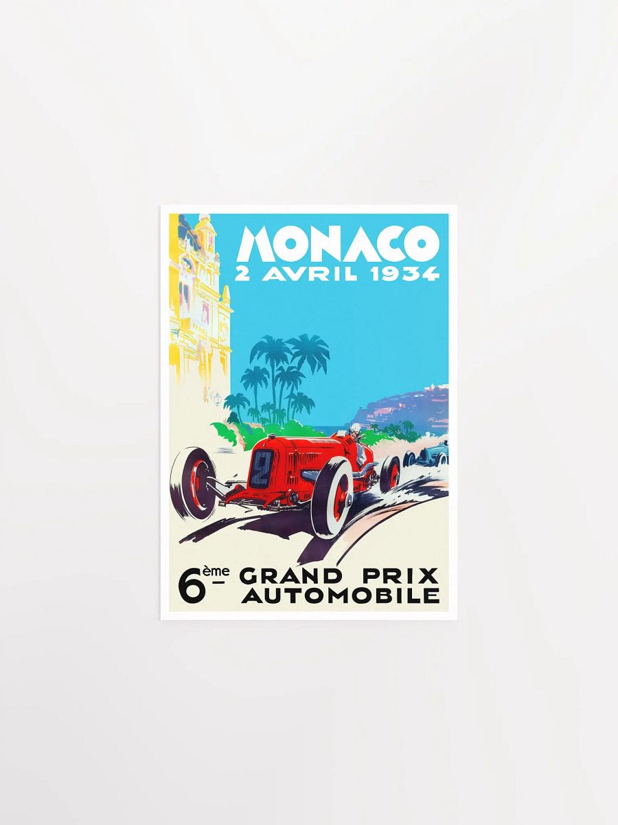 Monaco Vintage F1 Grand Prix, 1934 poster — Vintage Formula 1 poster, Monaco Grand Prix poster, retro travel poster, retro travel art product image (7)