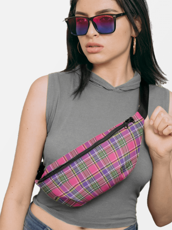 Hot Pink and Purple Vintage Plaid Fanny Pack product image (1)