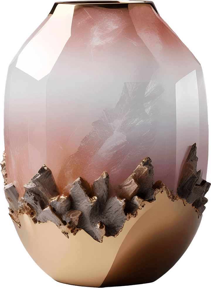 Golden Dawn – Luxe Crystal Vase PNG product image (1)