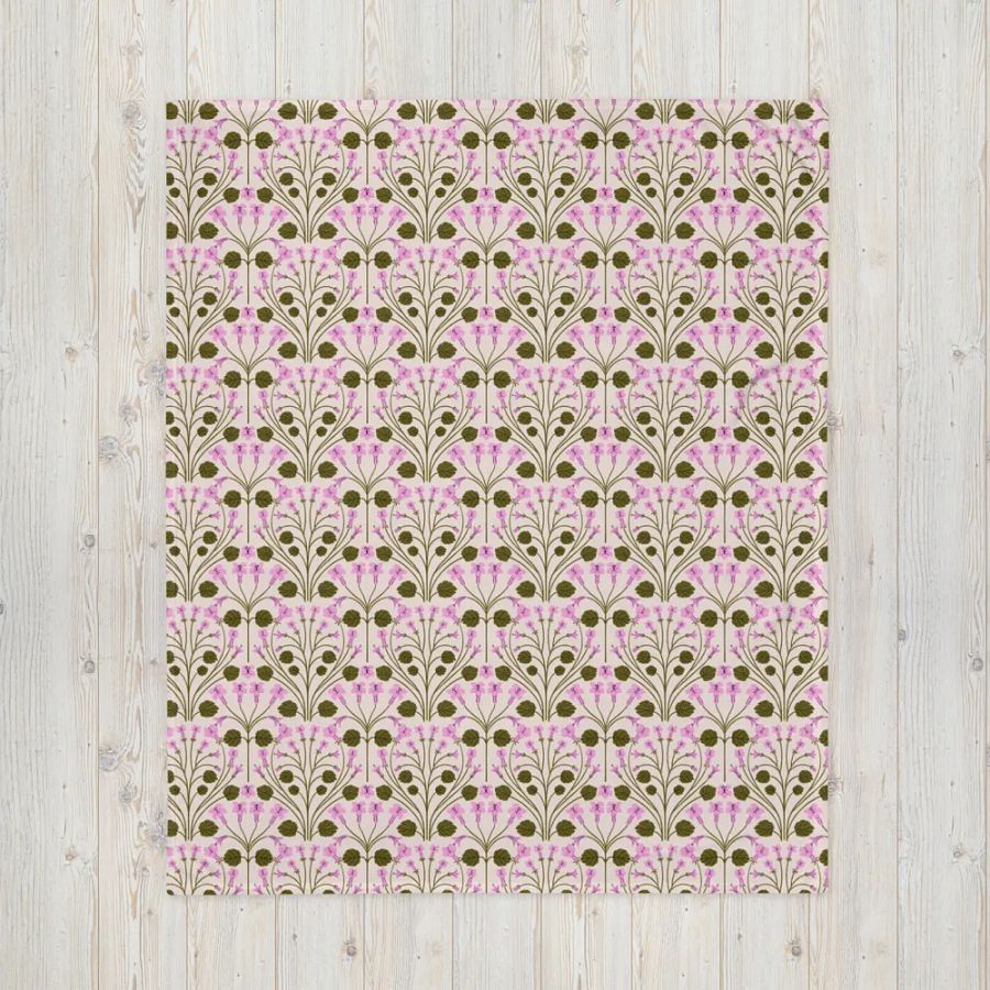 Alpine Serenity - Pink and Green - Throw Blanket product image (6)