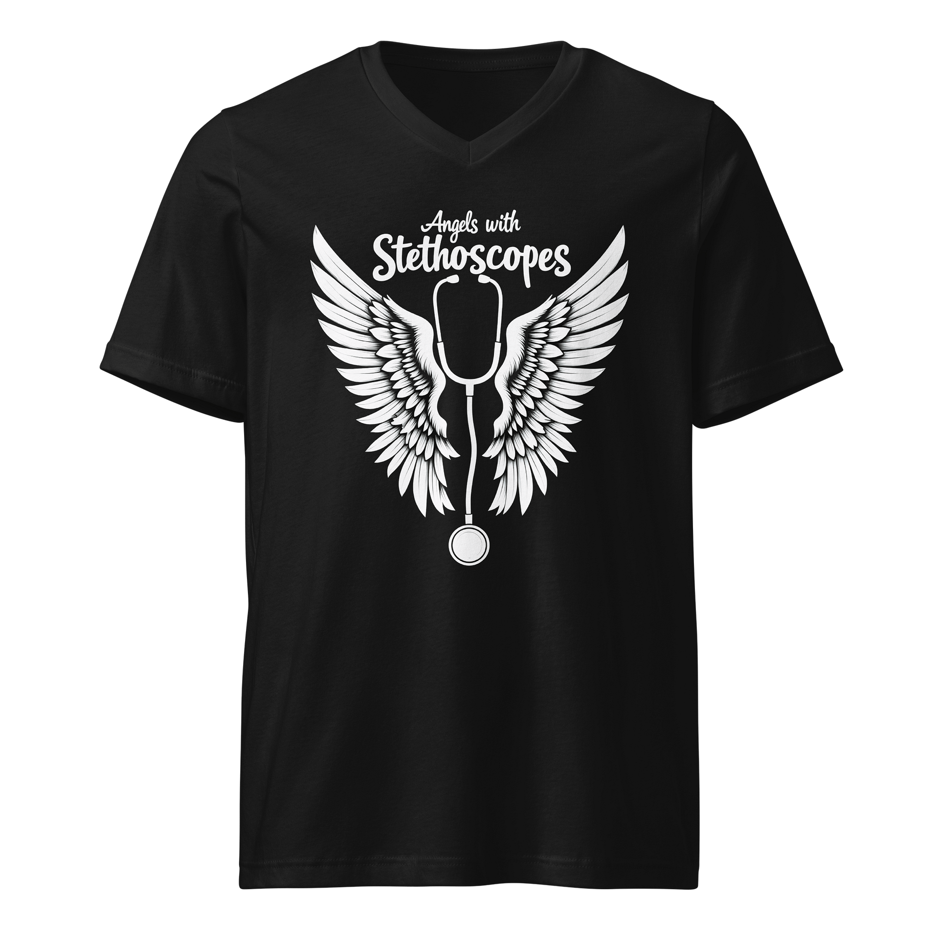 Angels with Stethoscopes V-Neck Tee product image (1)