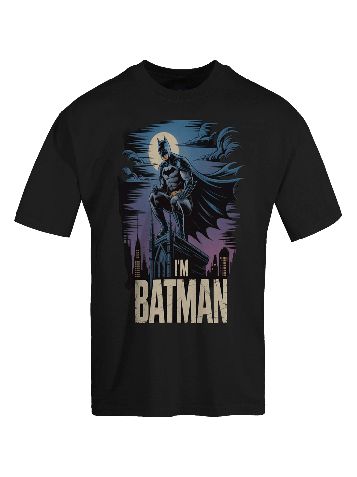Nocturnal Perch: I'm Batman Oversized Faded T-Shirt product image (1)