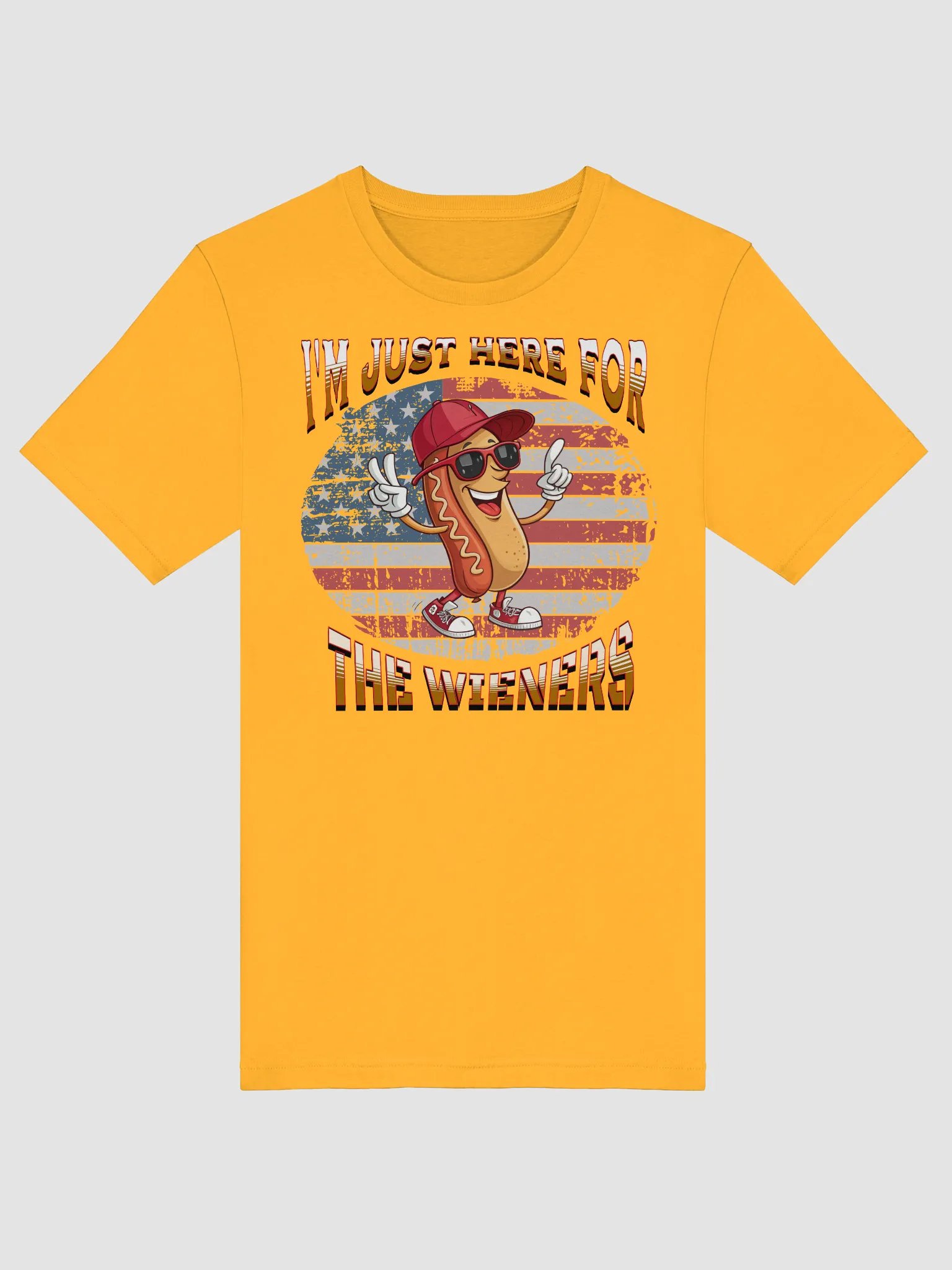 Im Just Here For The Wieners Patriotic Cool Tee product image (1)