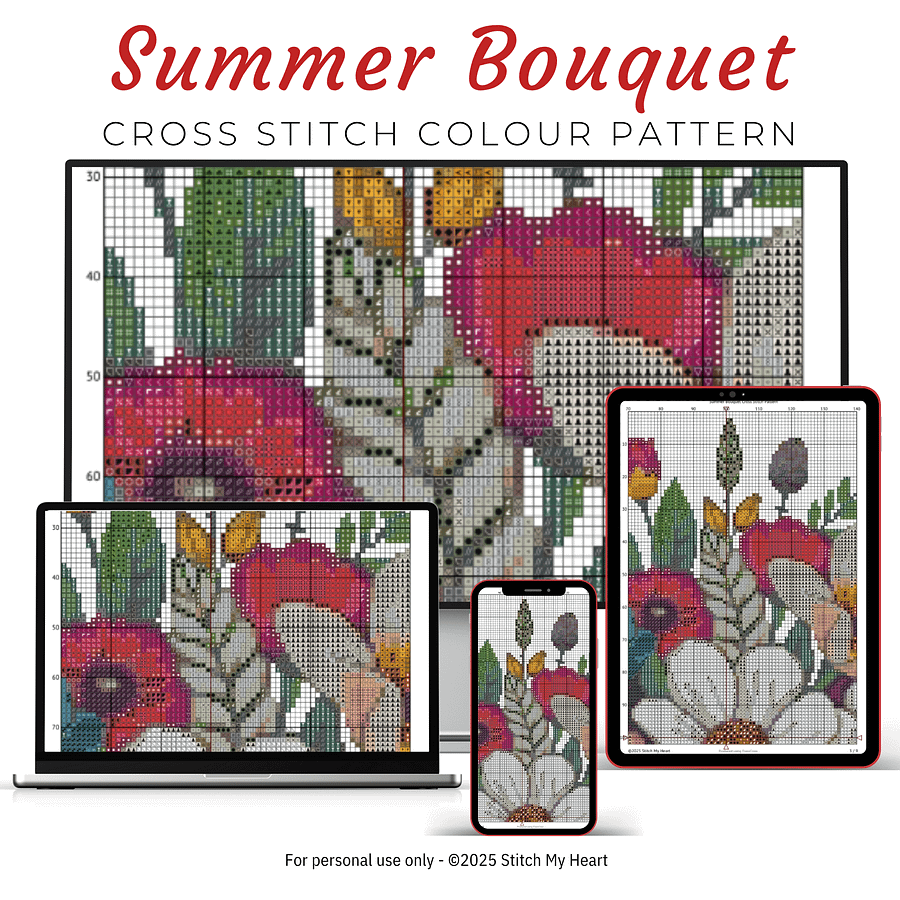 Summer Bouquet Cross Stitch Pattern product image (3)