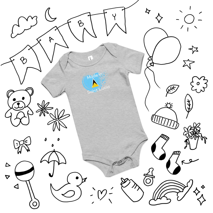 Saint Lucia Digital Heart Baby Onesie product image (60)