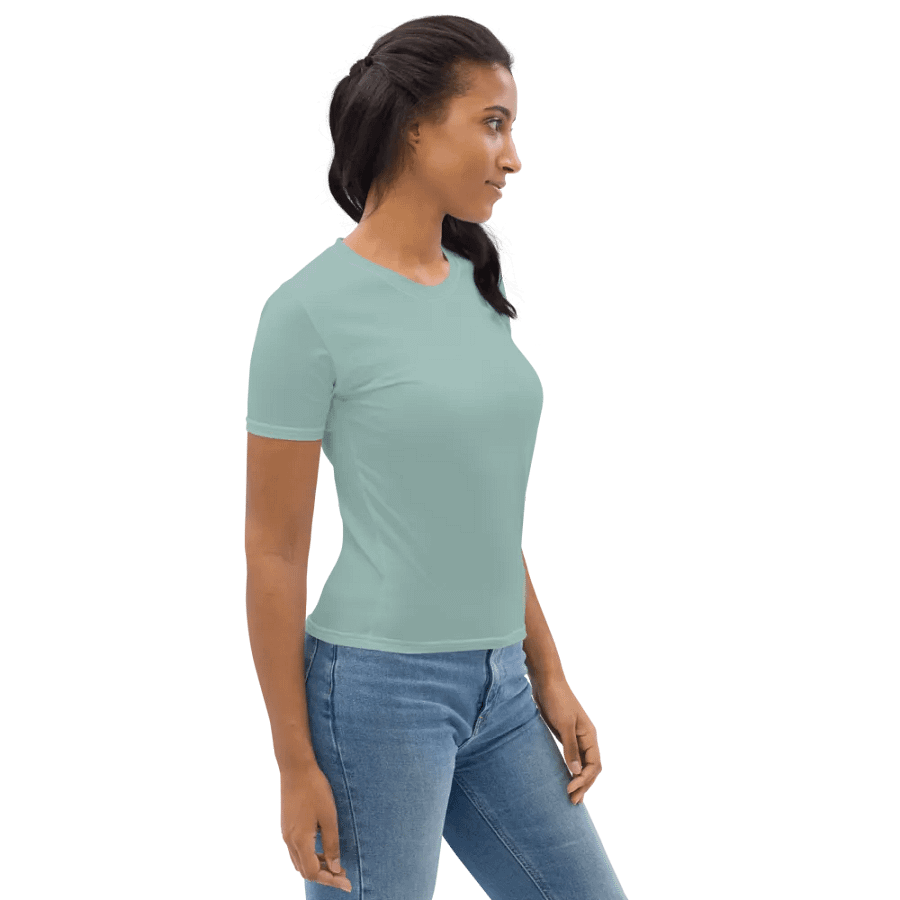 Plain Light Teal Green Soft Summer Women's Crewneck Polyester Heavyweight Premium T-Shirt by Treasure Pie product image (8)