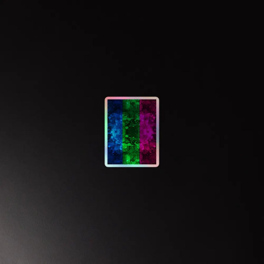 Polysexual Pride Flag Sticker (Textured Variation) product image (4)