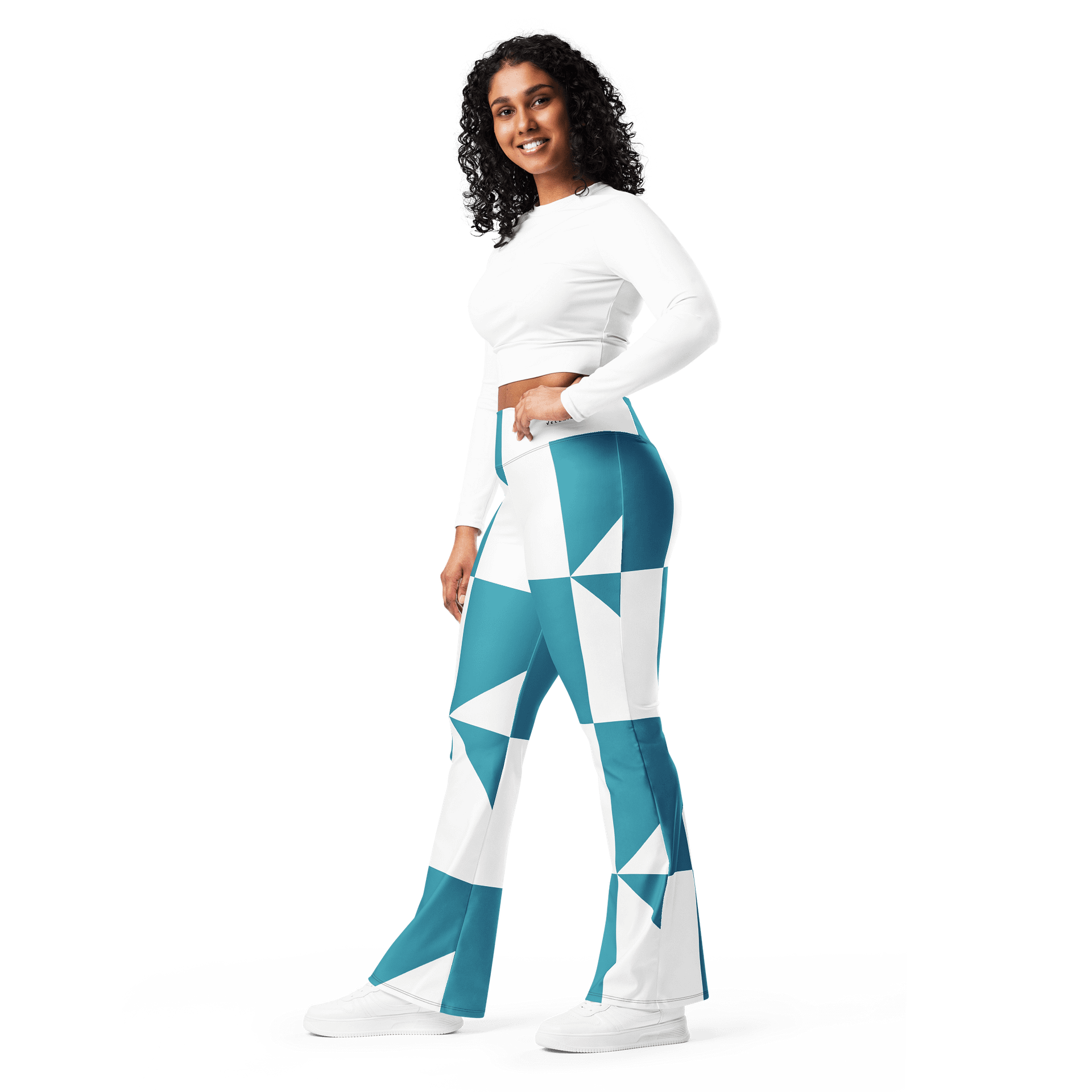 Velenir Blue Tri Women Flare Leggings product image (11)