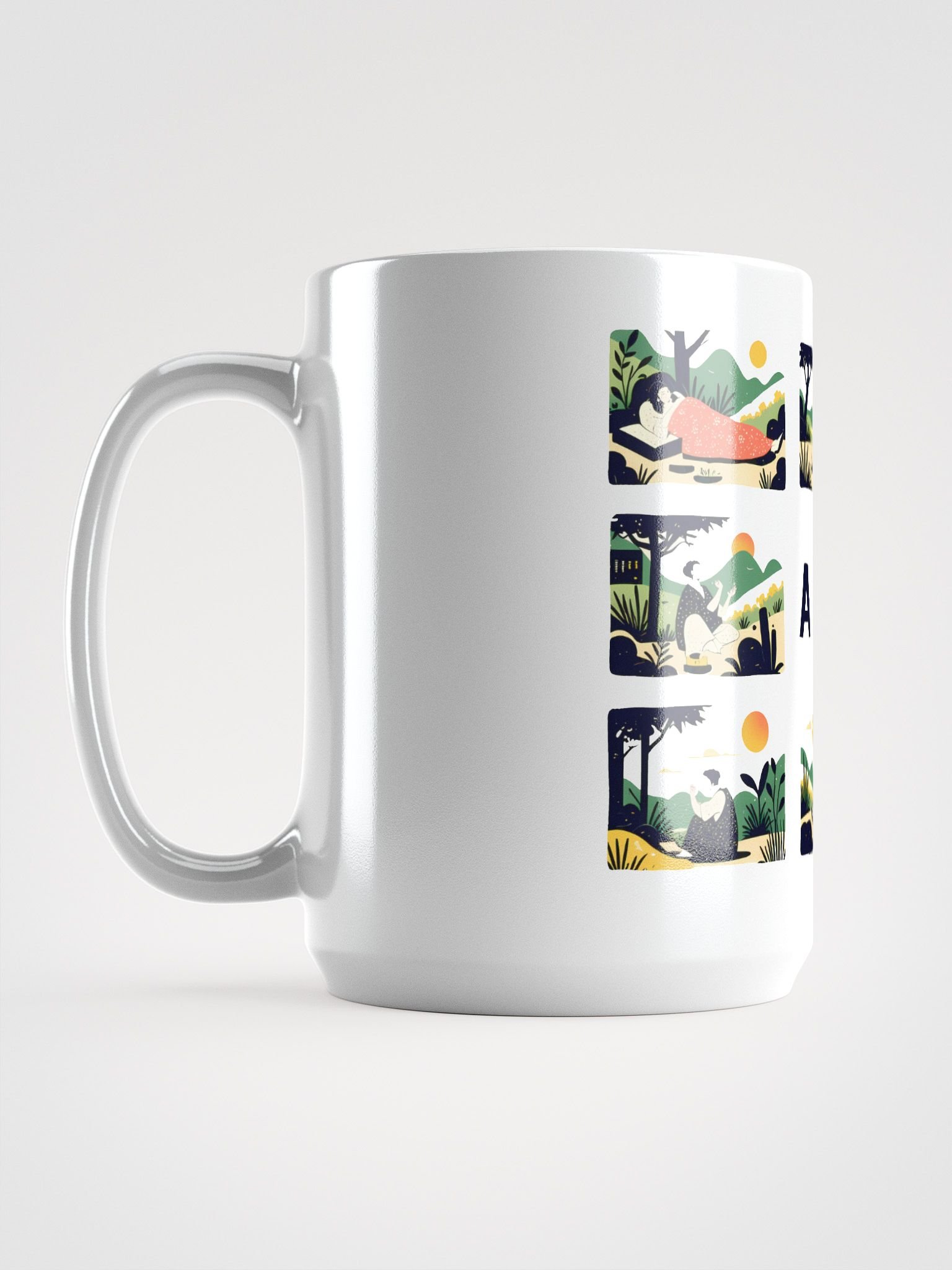 Nature-Inspired Life Cycle Art | Harmonious Illustration Glossy Mug product image (6)