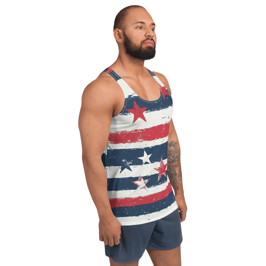 Geaux 31 - Vintage Stars & Stripes Pattern Men's Tank Top product image (12)
