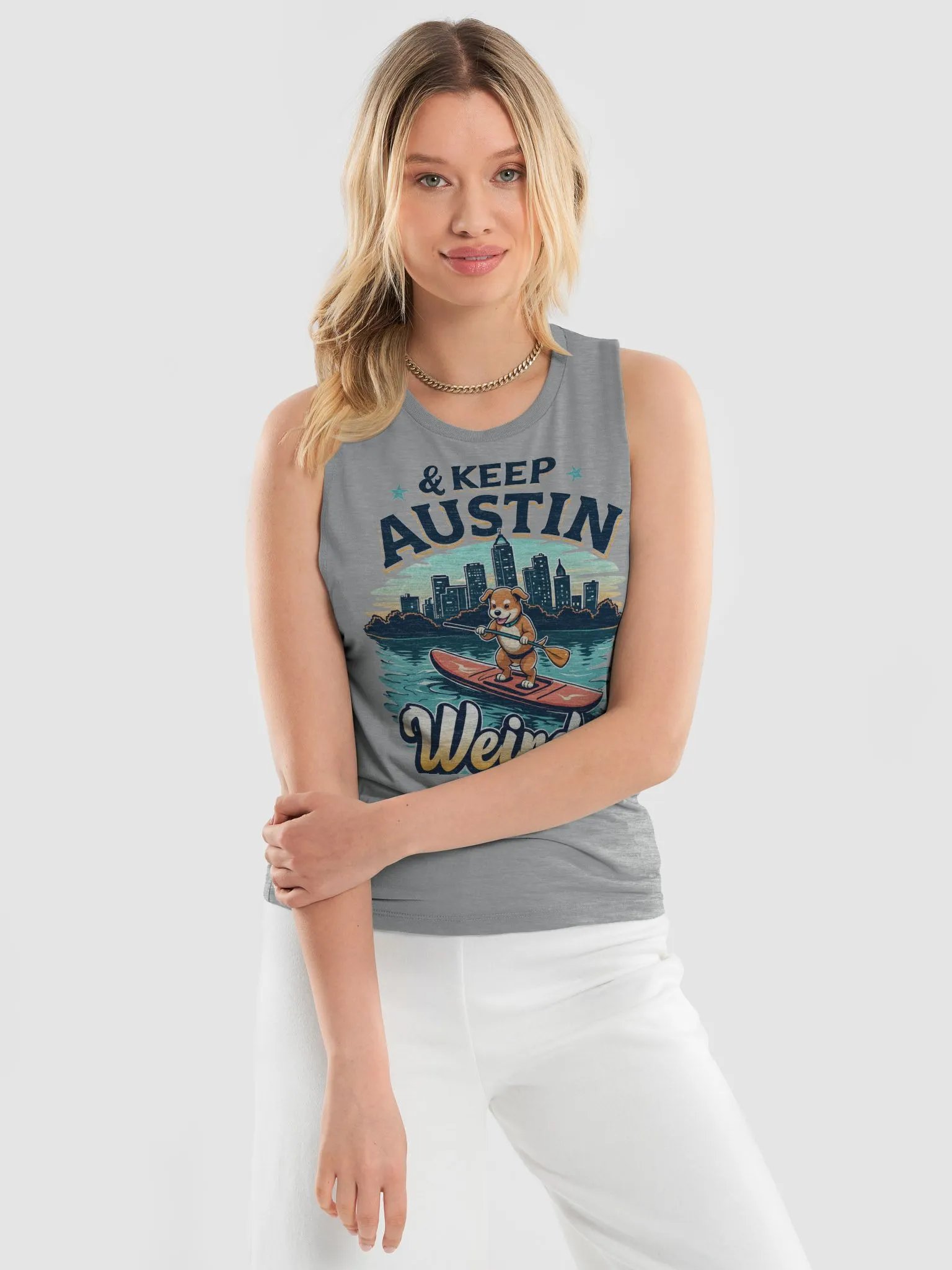 Austin Paddleboarding Dog Women's Muscle Tank product image (11)
