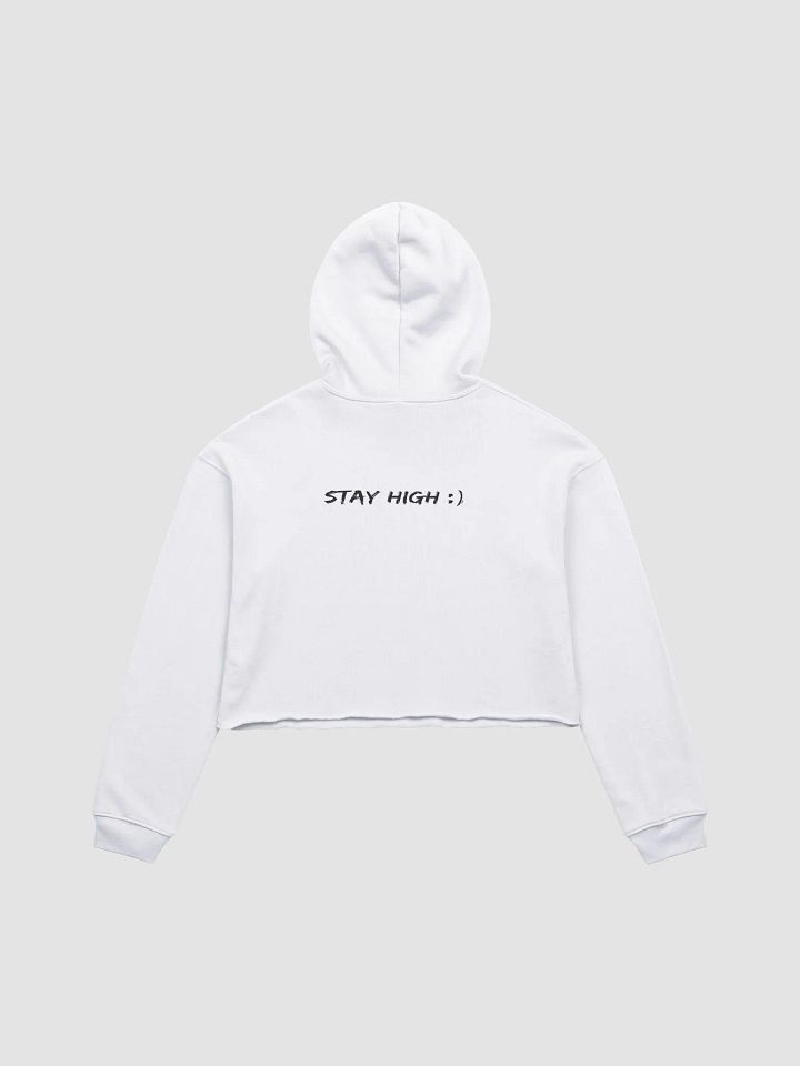 White Stay High Fleece Crop Hoodie product image (2)