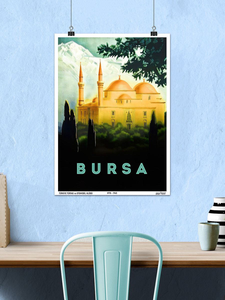 Bursa, Turkey 1940 — retro vintage travel poster product image (2)