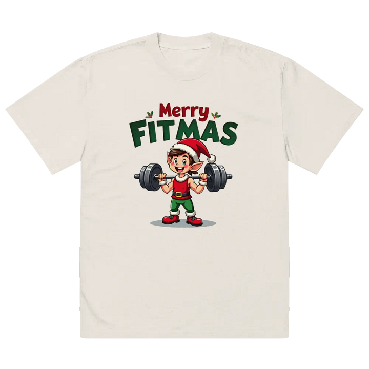 Merry Fitmas Elf Oversized Tee product image (2)