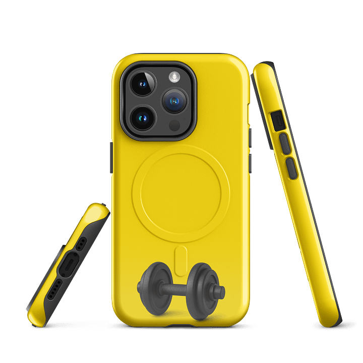 Yellow Dumbbell Muscle iPhone® 14, 15, 16 Case product image (2)