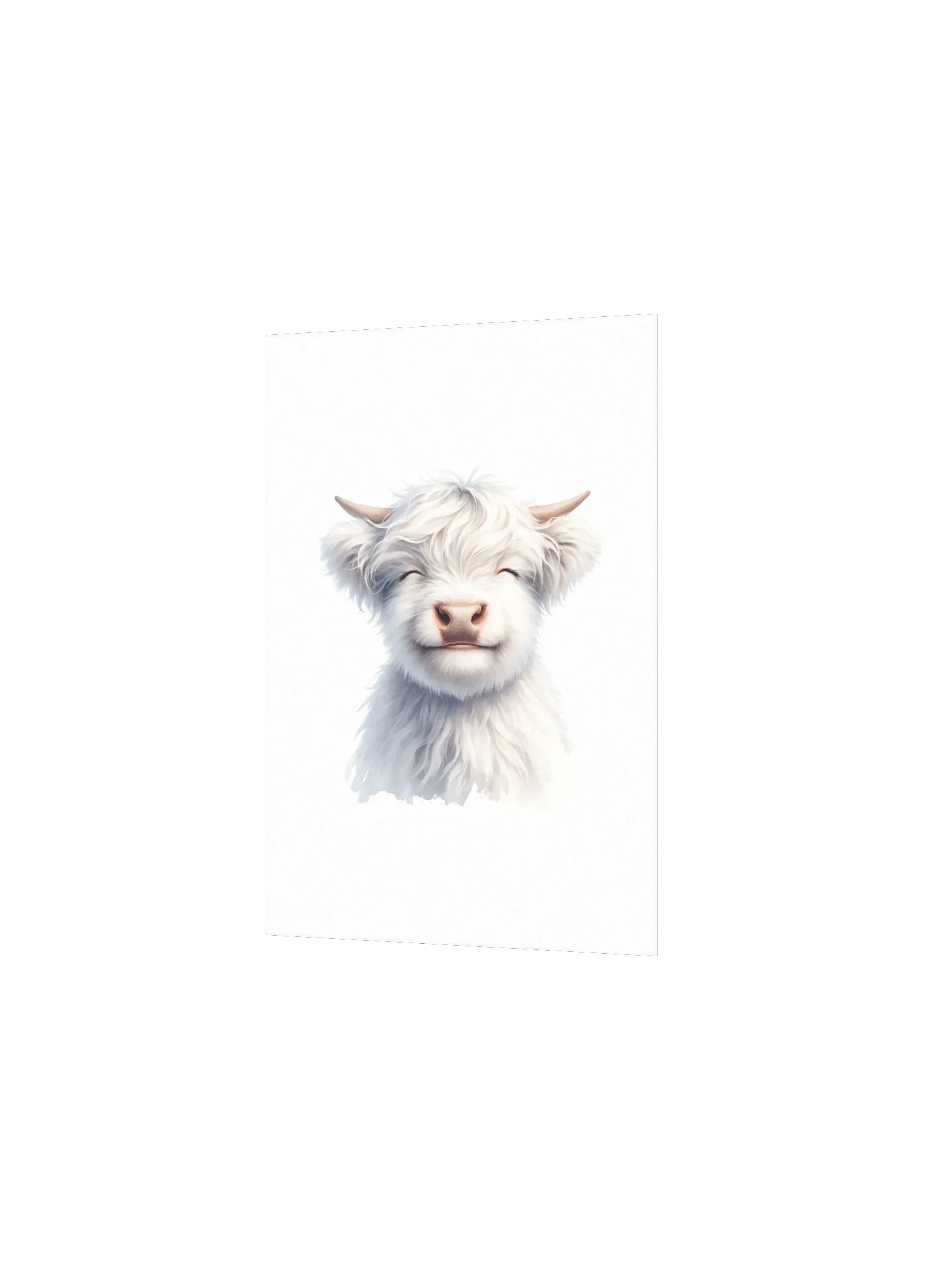 Happy White Highland Cow Nursery Print product image (5)