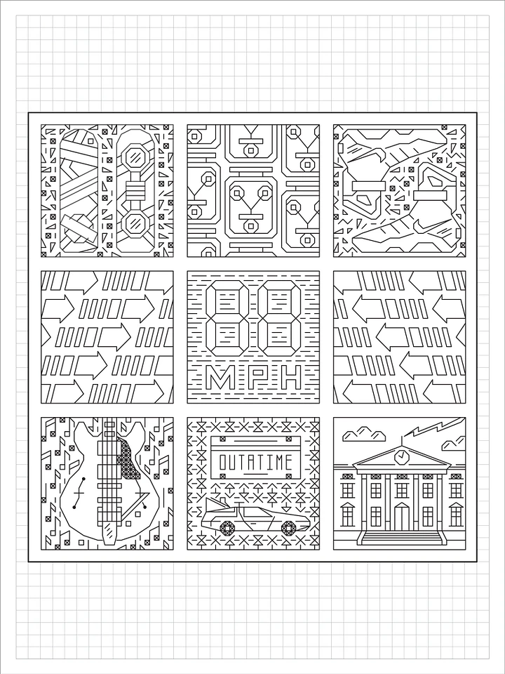 Time and Density • Blackwork Cross Stitch Pattern • PDF Digital Download product image (1)
