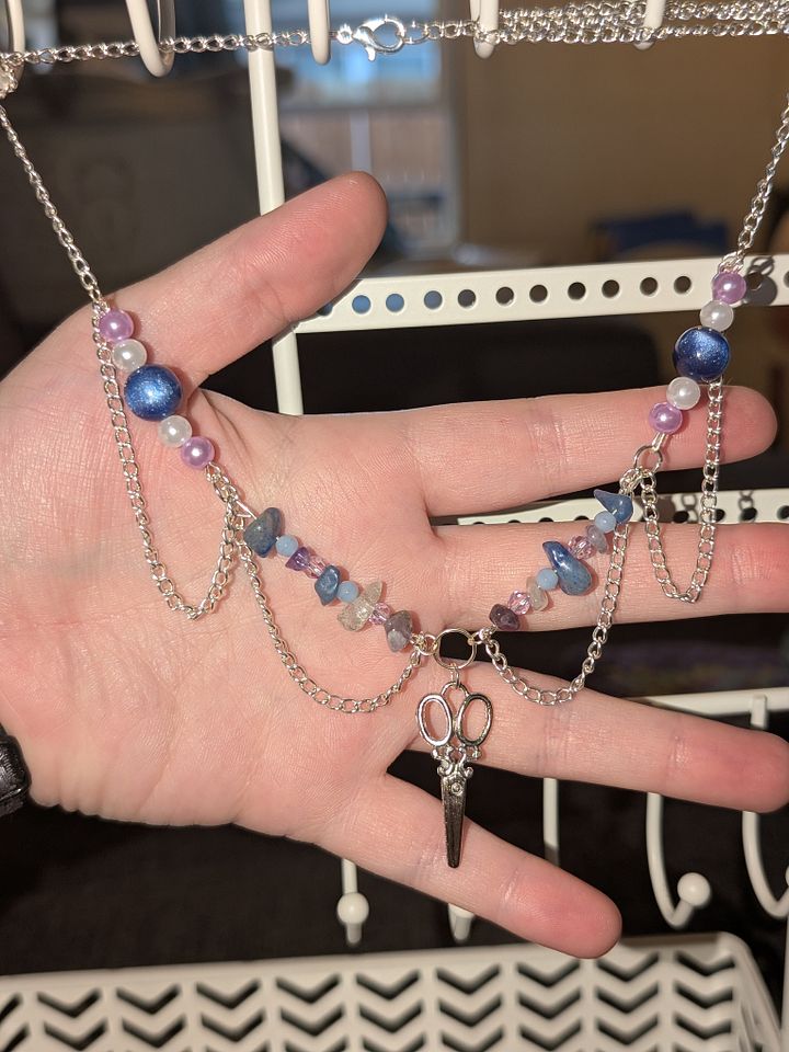 Crystal Necklace with Scissor Charm! product image (1)