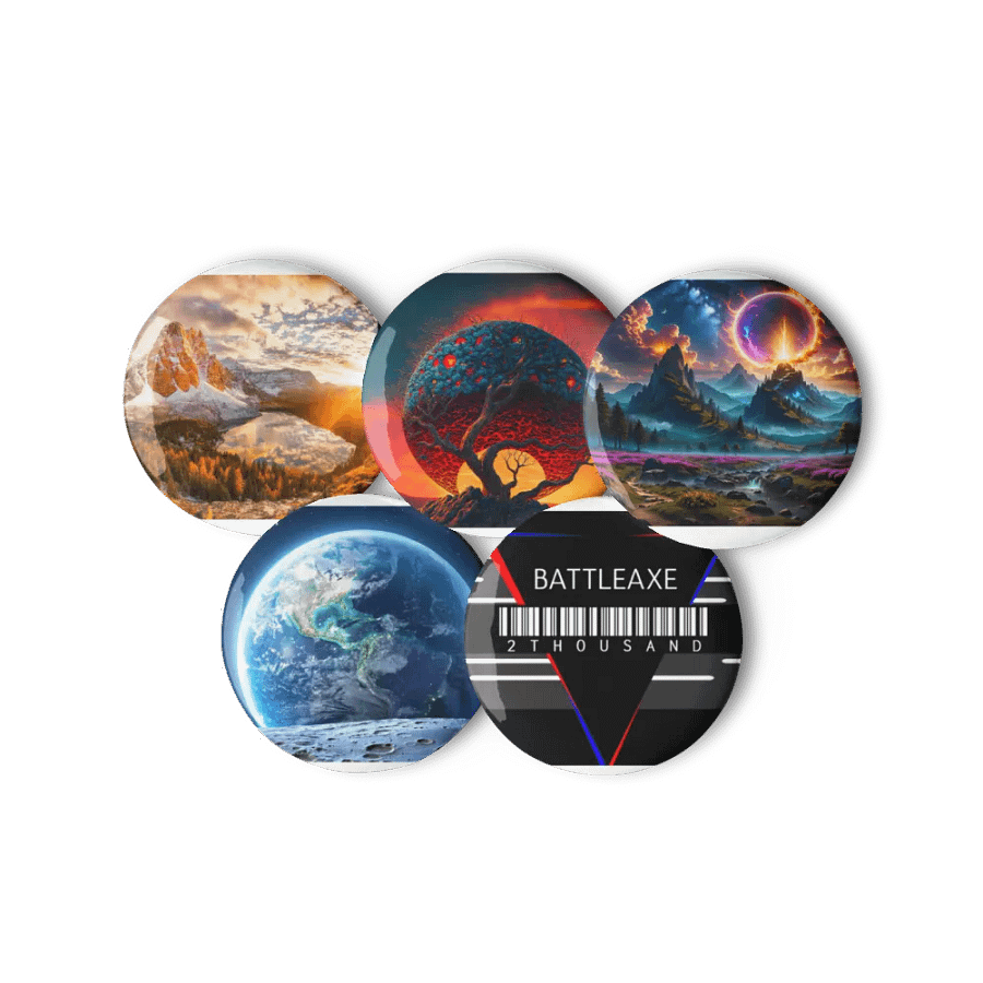 Exclusive Battle Axe Pin Buttons Set product image (3)