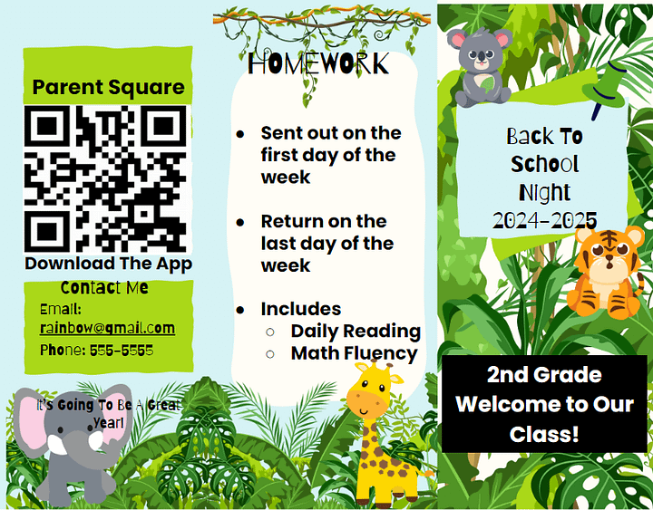 Jungle Back to School Brochure product image (2)